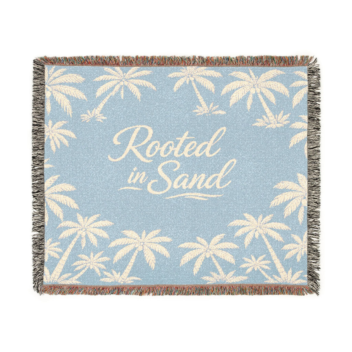 Rooted in Sand Woven Throw Blanket — Tropical Palm Beach Decor