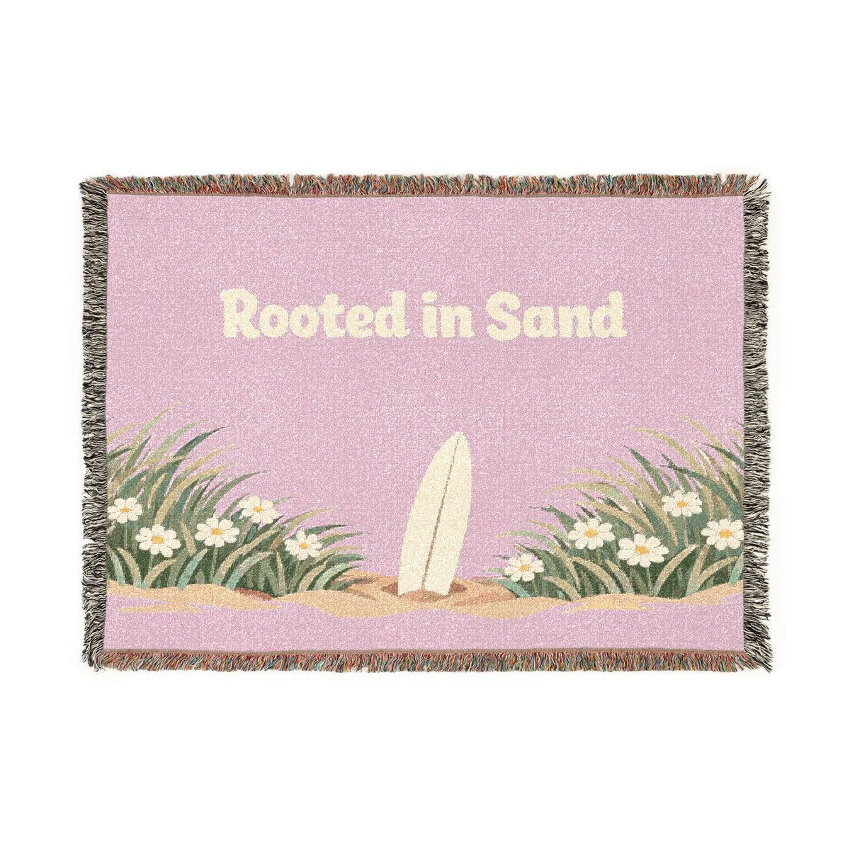 Rooted in Sand — Blush Coastal Woven Throw