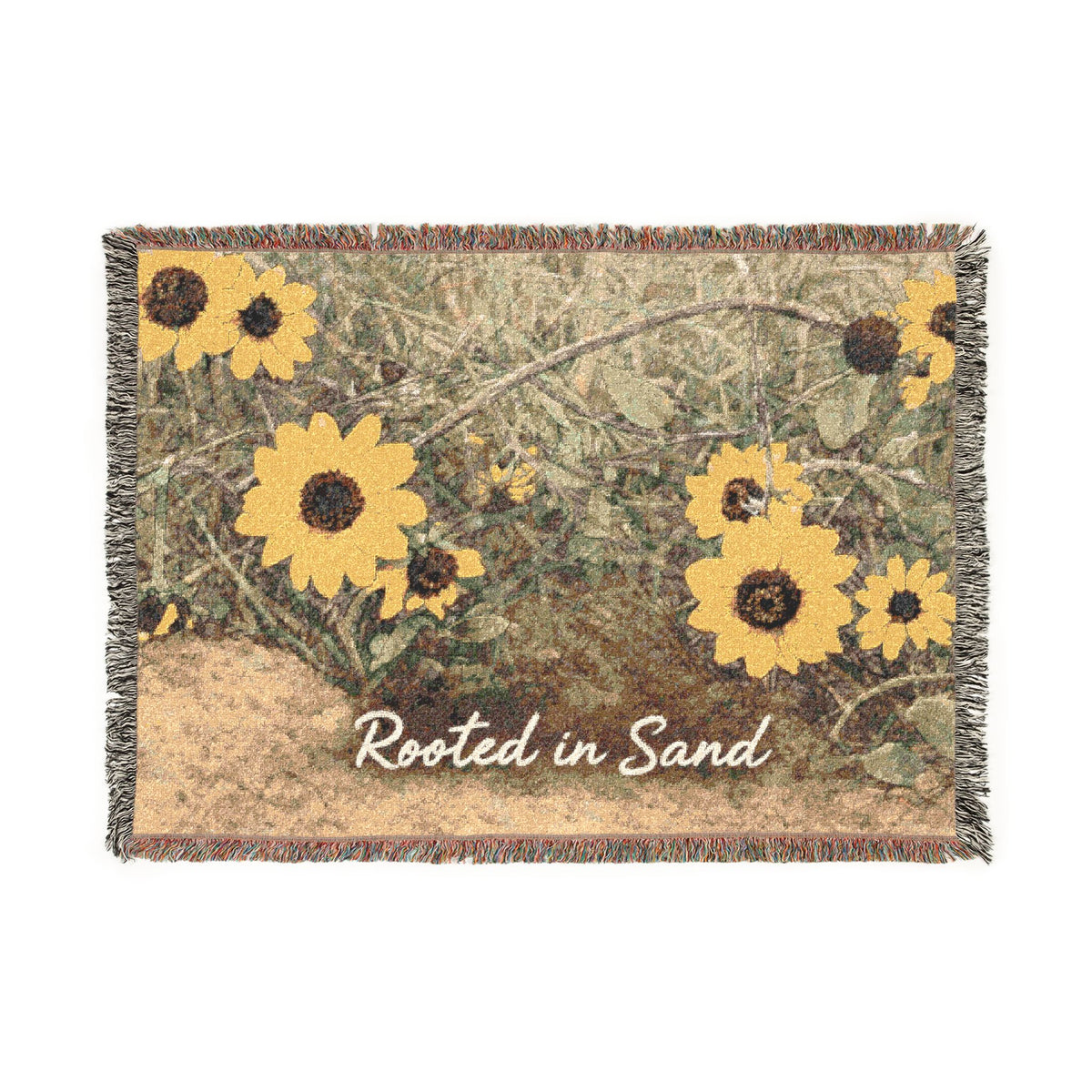 Floral Dune Daisy Woven Throw | Rooted in Sand
