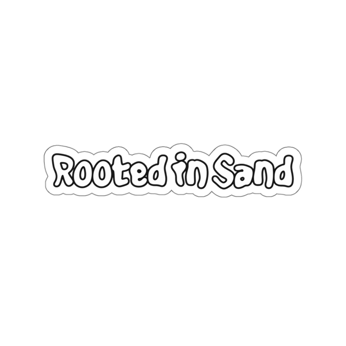 Die-Cut Sticker — Rooted in Sand Beach Wave Vibes Sticker