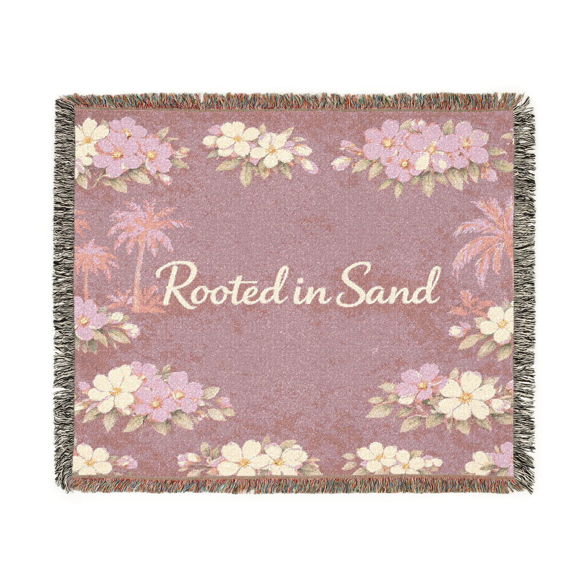 Rooted in Sand Woven Blanket — Floral Beach Throw