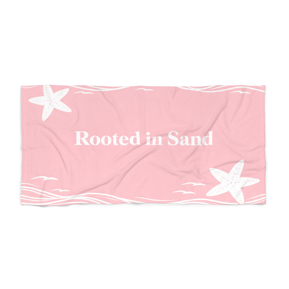 Rooted in Sand Pink Beach Towel – Starfish Seaside Towel
