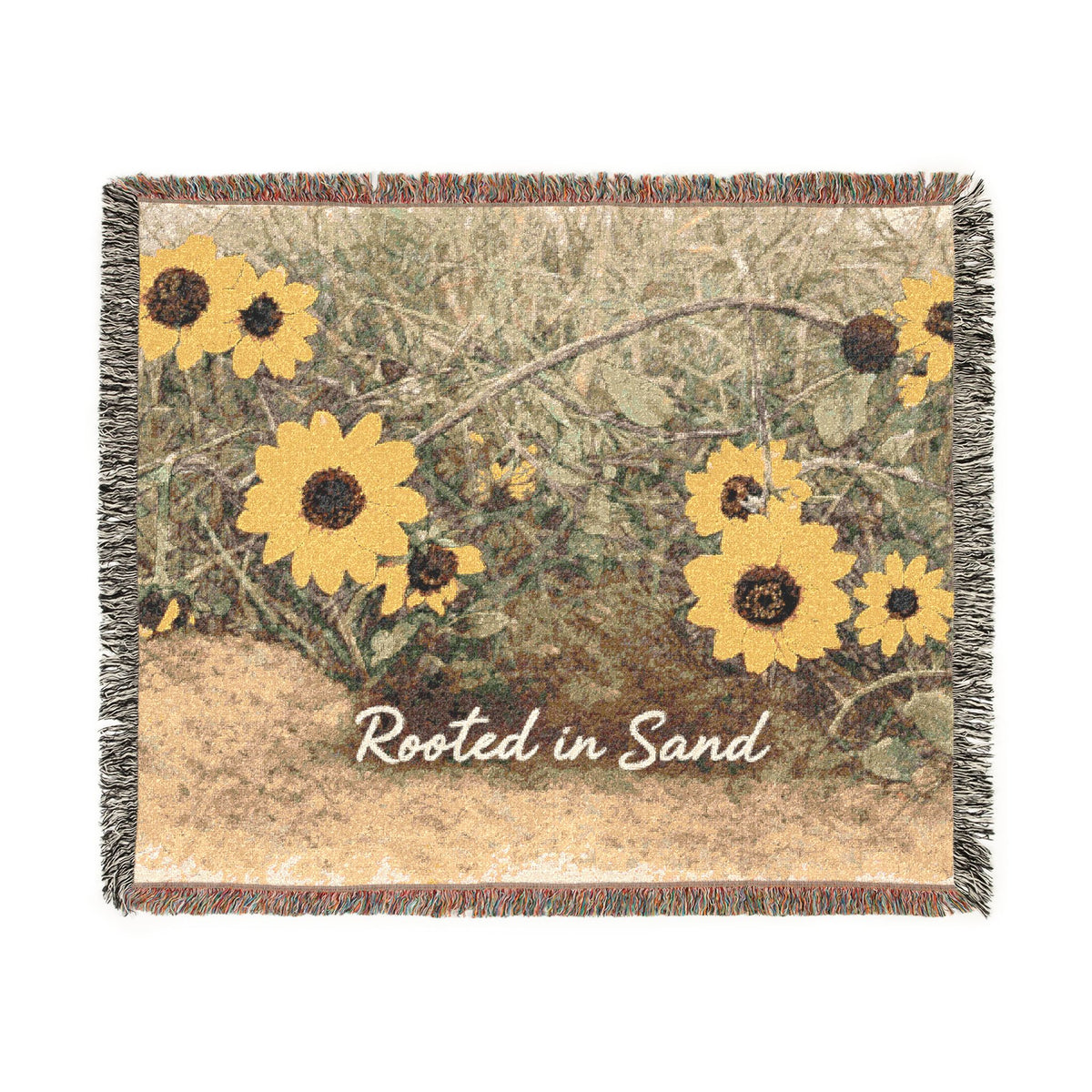 Floral Dune Daisy Woven Throw | Rooted in Sand