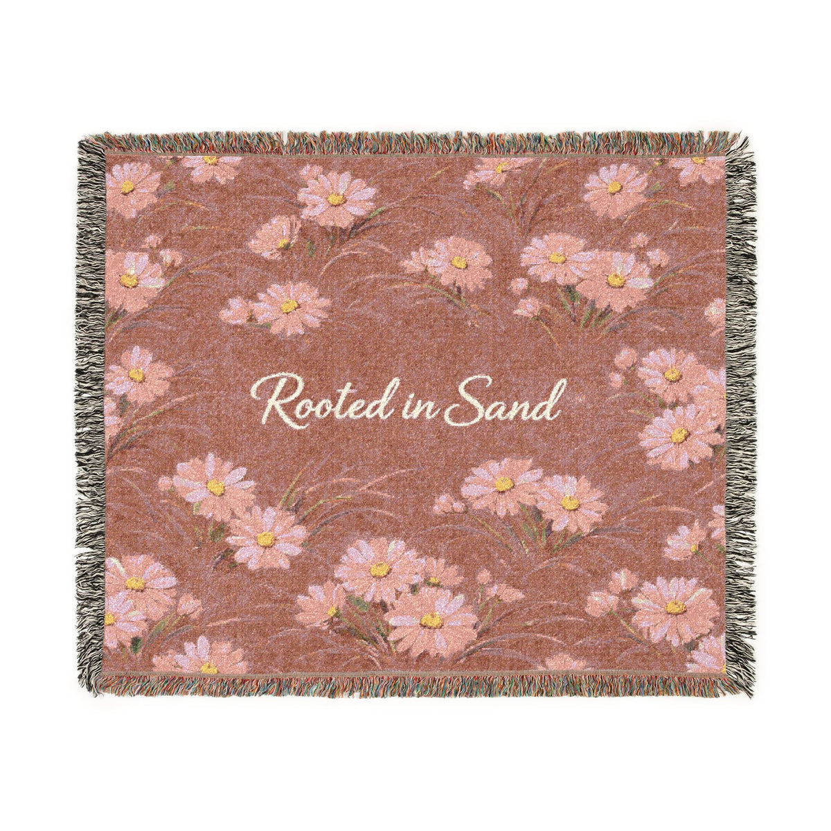 Rooted in Sand Coastal & Aesthetic Woven Blanket