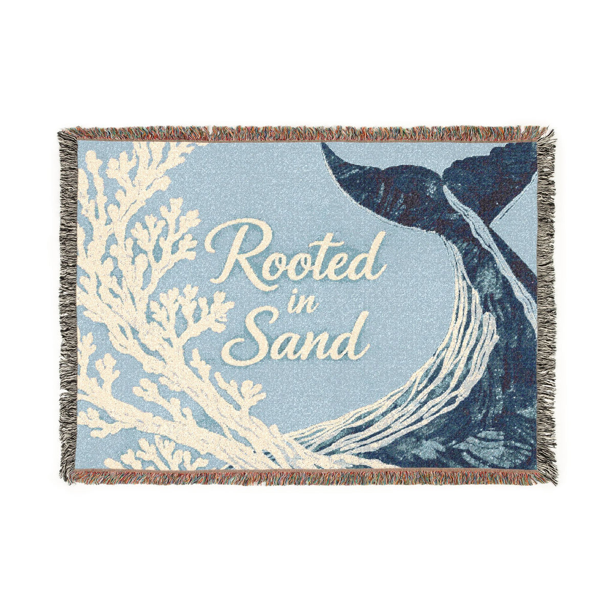 Woven Blanket — Rooted in Sand Coastal Whale Throw