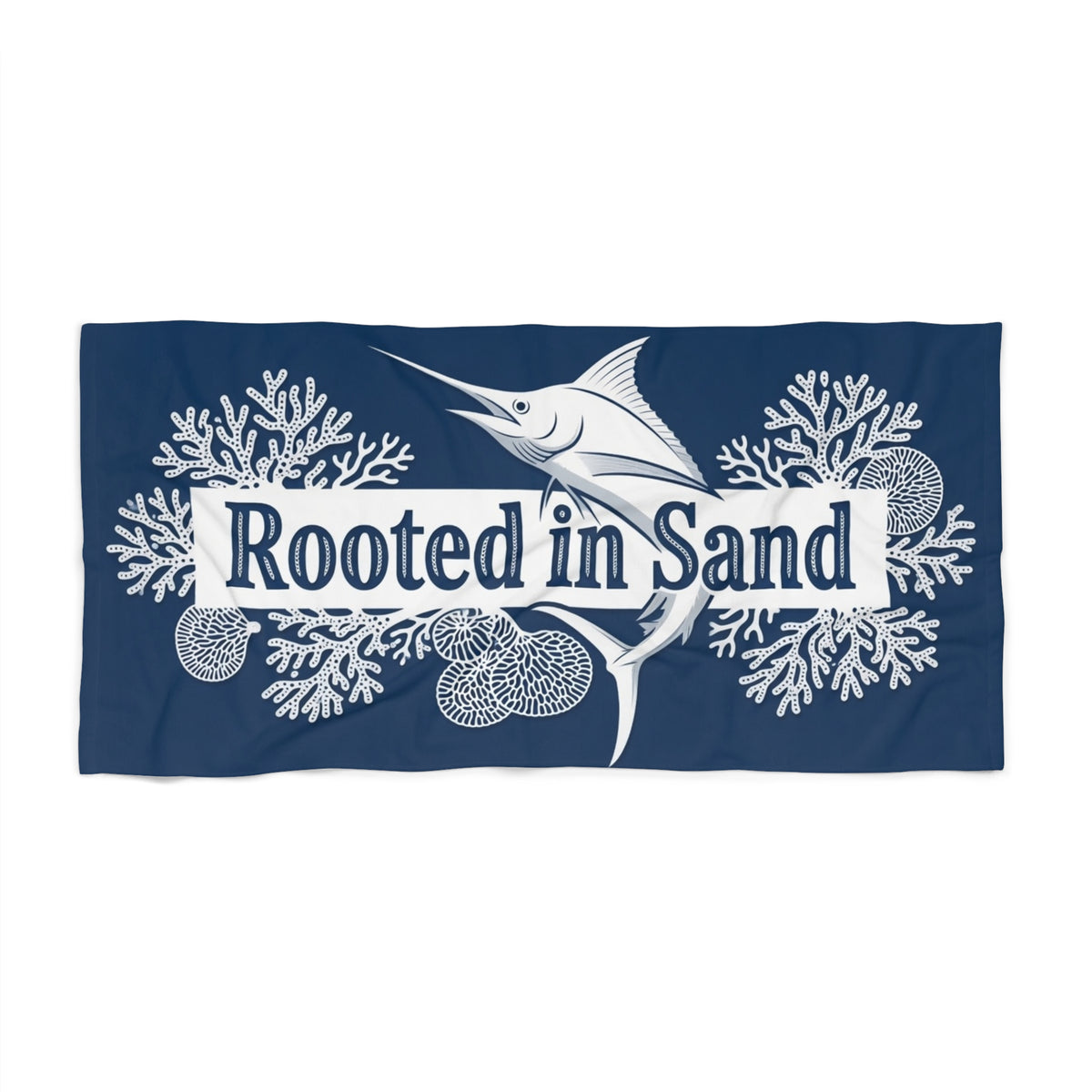 Marlin Rooted in Sand Beach Towel