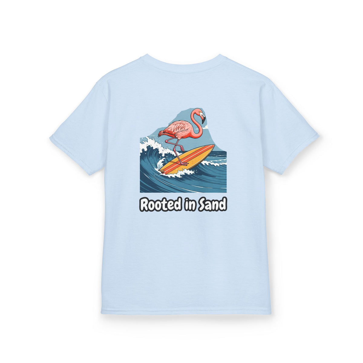 Youth Rooted in Sand Flamingo Surf Graphic Tee Shirt