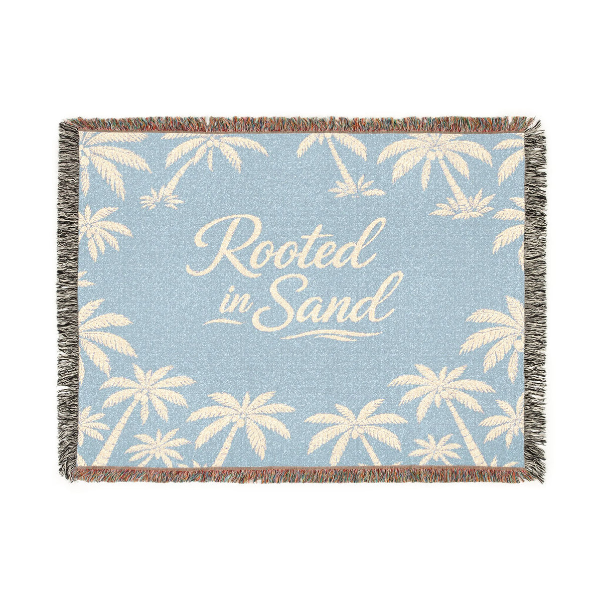 Rooted in Sand Woven Throw Blanket — Tropical Palm Beach Decor