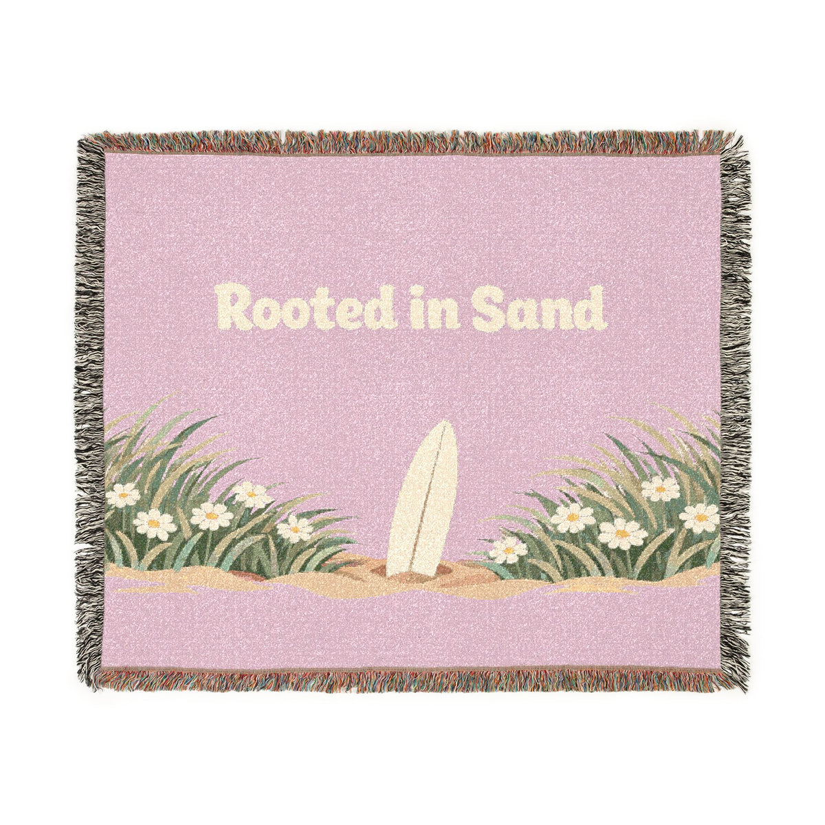 Rooted in Sand — Blush Coastal Woven Throw