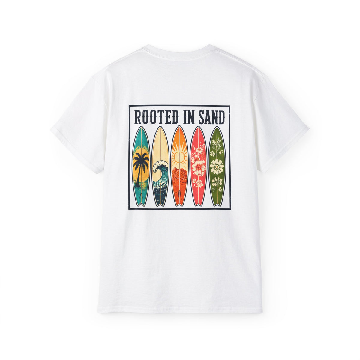 Rooted in Sand Surf Board Graphic Tee