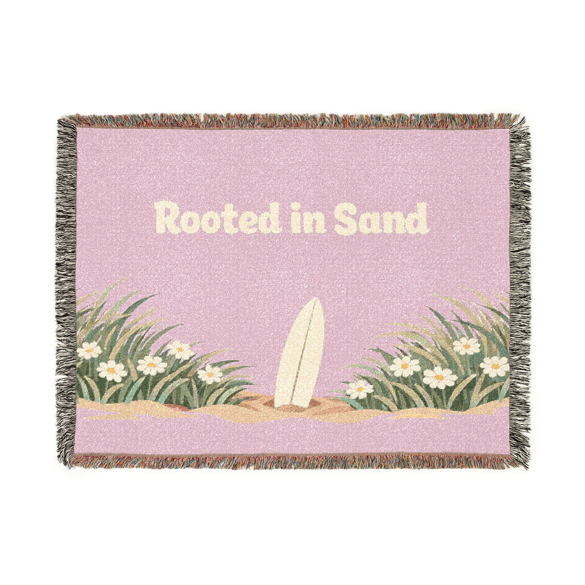 Rooted in Sand — Blush Coastal Woven Throw