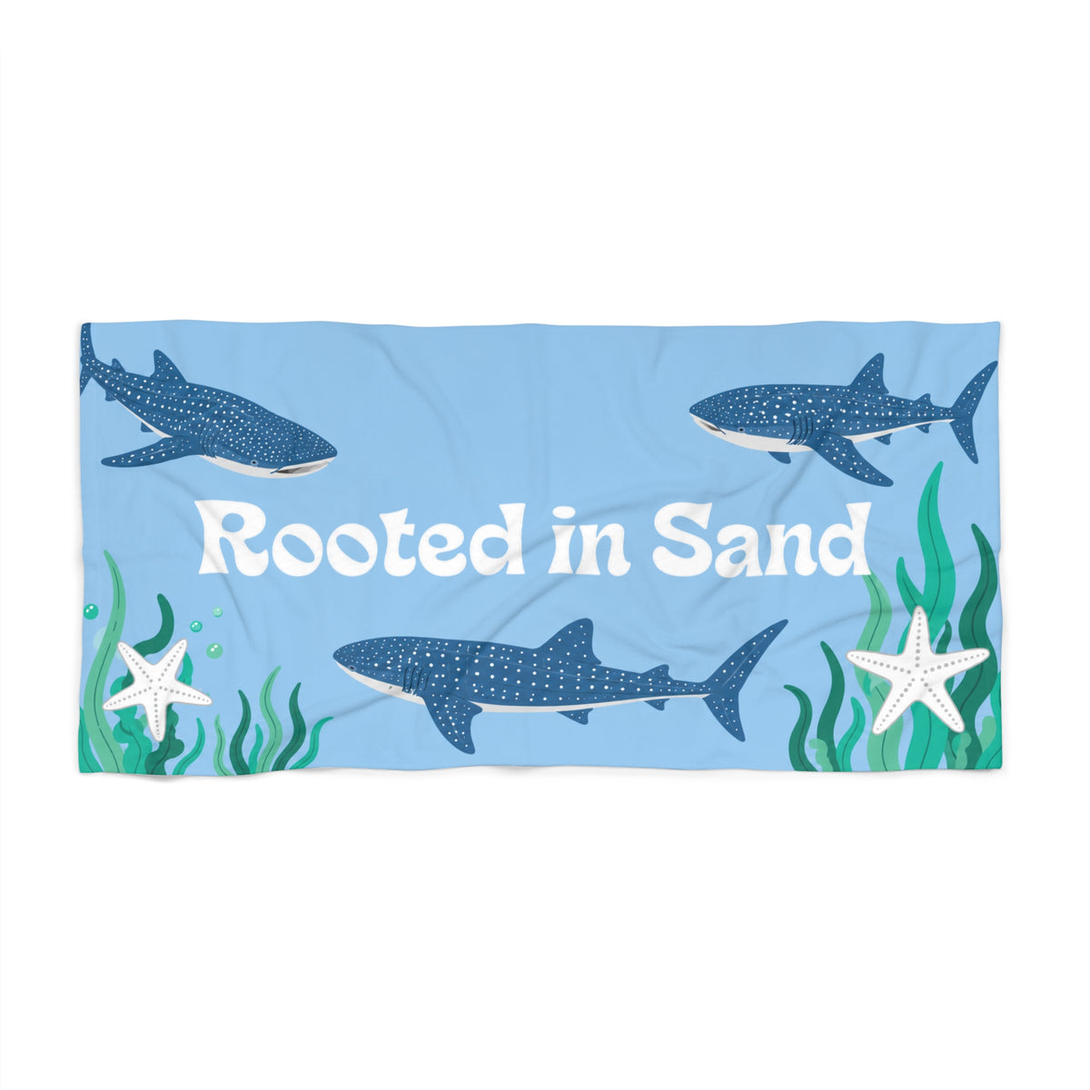 Rooted in Sand Whale Shark Beach Towel — Coastal Ocean Marine Life Beach Blanket