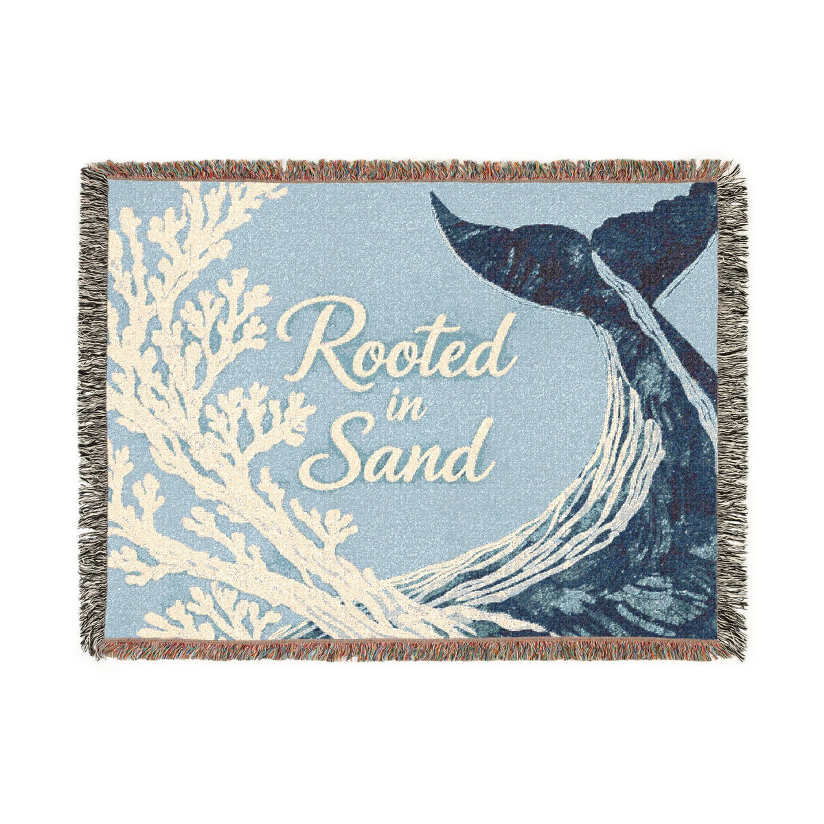 Woven Blanket — Rooted in Sand Coastal Whale Throw