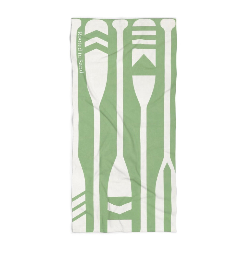Rooted in Sand Green Oré Beach Towel