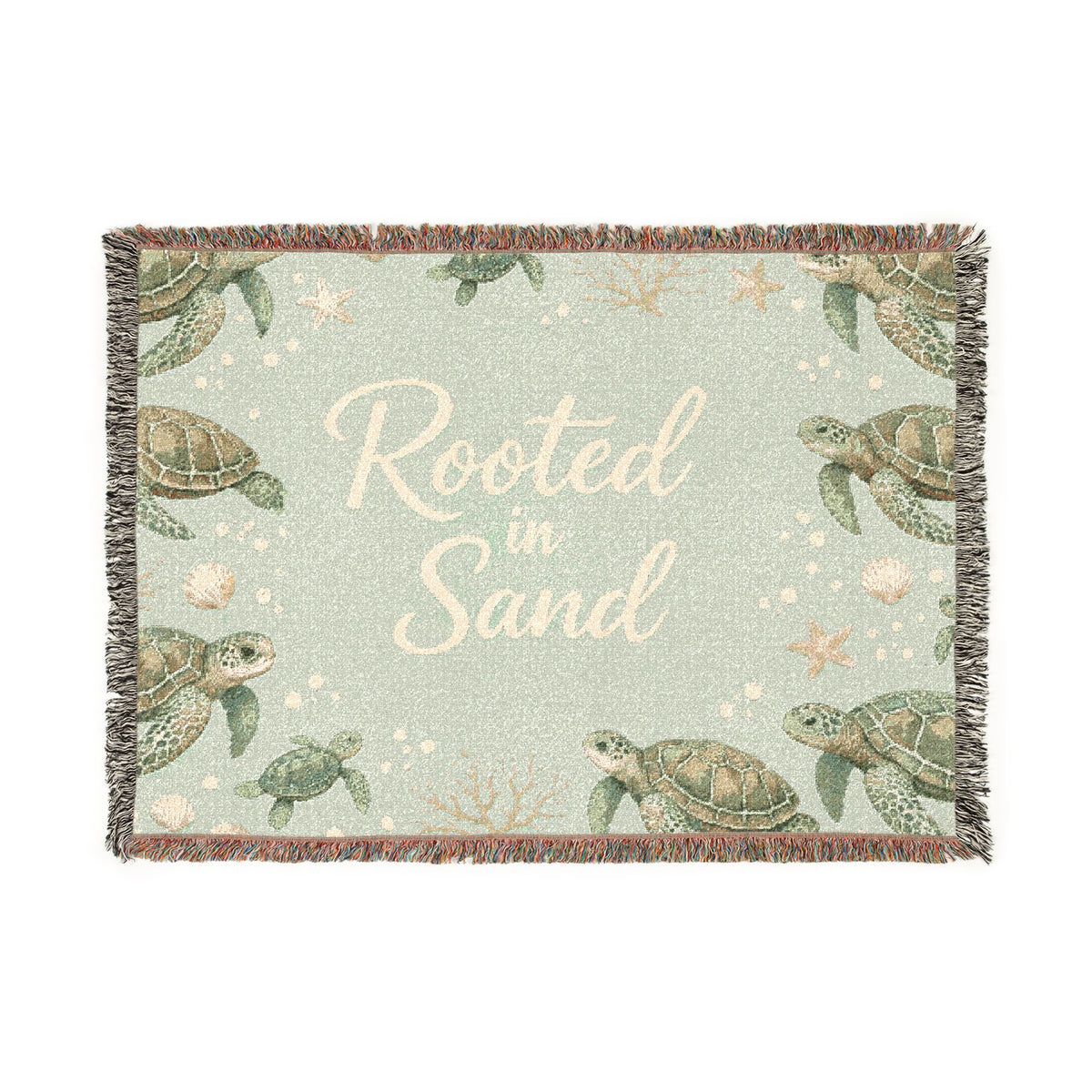 Woven Blanket — Rooted in Sand Sea Turtle Throw Blanket