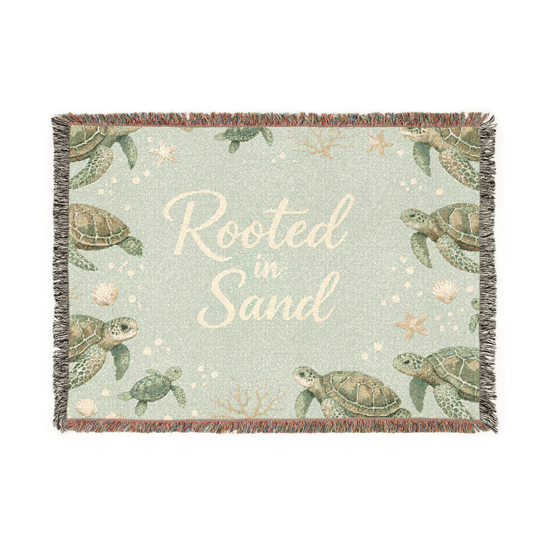 Woven Blanket — Rooted in Sand Sea Turtle Throw Blanket