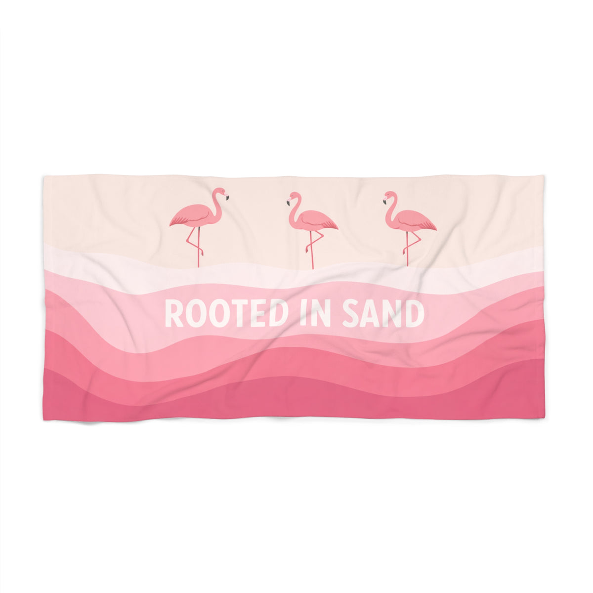 Beach Towel — Pink Flamingo Rooted in Sand Beach Towel