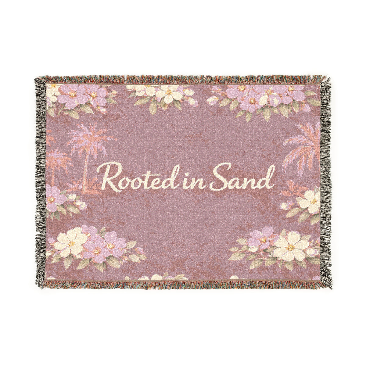 Rooted in Sand Woven Blanket — Floral Beach Throw