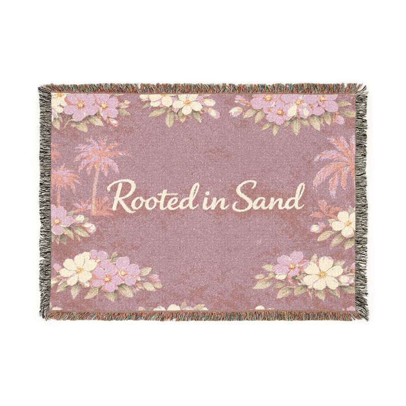 Rooted in Sand Woven Blanket — Floral Beach Throw