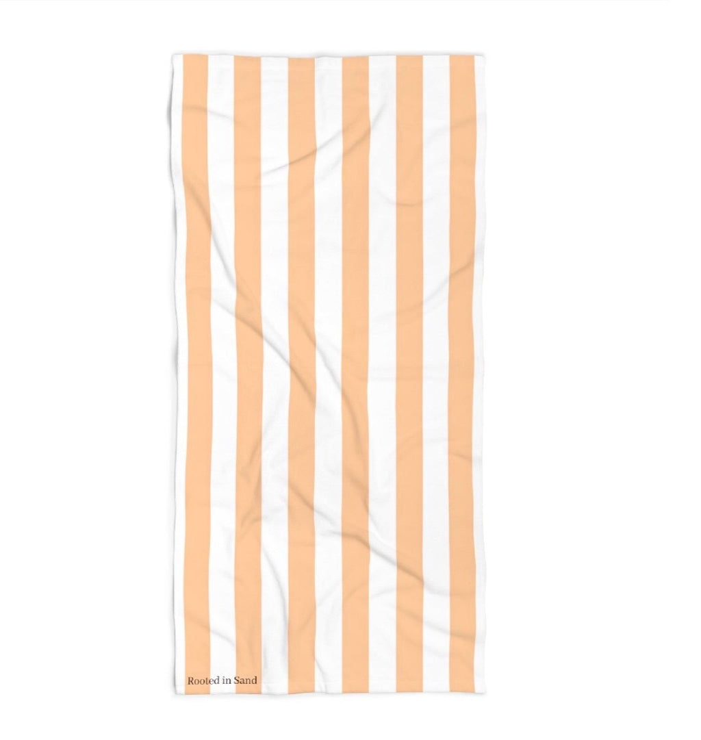 Rooted in Sand Coastal Peché Striped Beach Towel