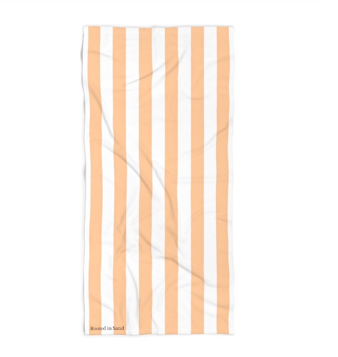 Rooted in Sand Coastal Peché Striped Beach Towel