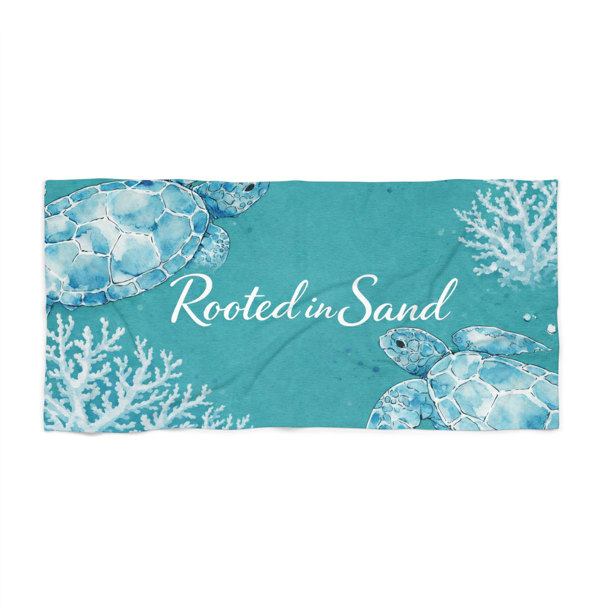 Rooted in Sand Coastal Turtle Beach Towel