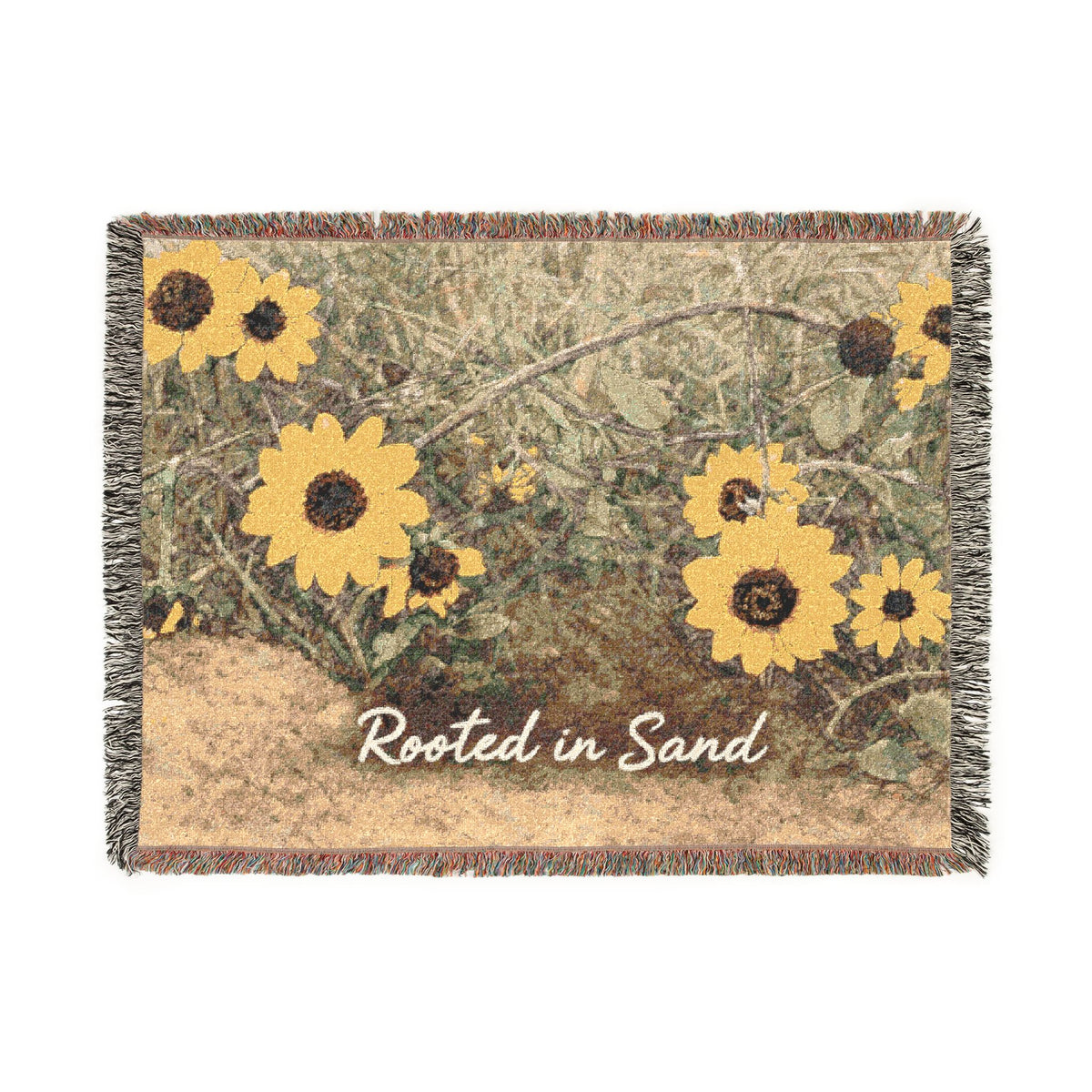 Floral Dune Daisy Woven Throw | Rooted in Sand