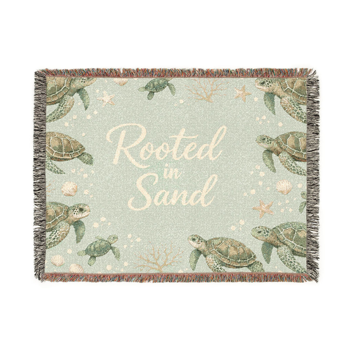 Woven Blanket — Rooted in Sand Sea Turtle Throw Blanket