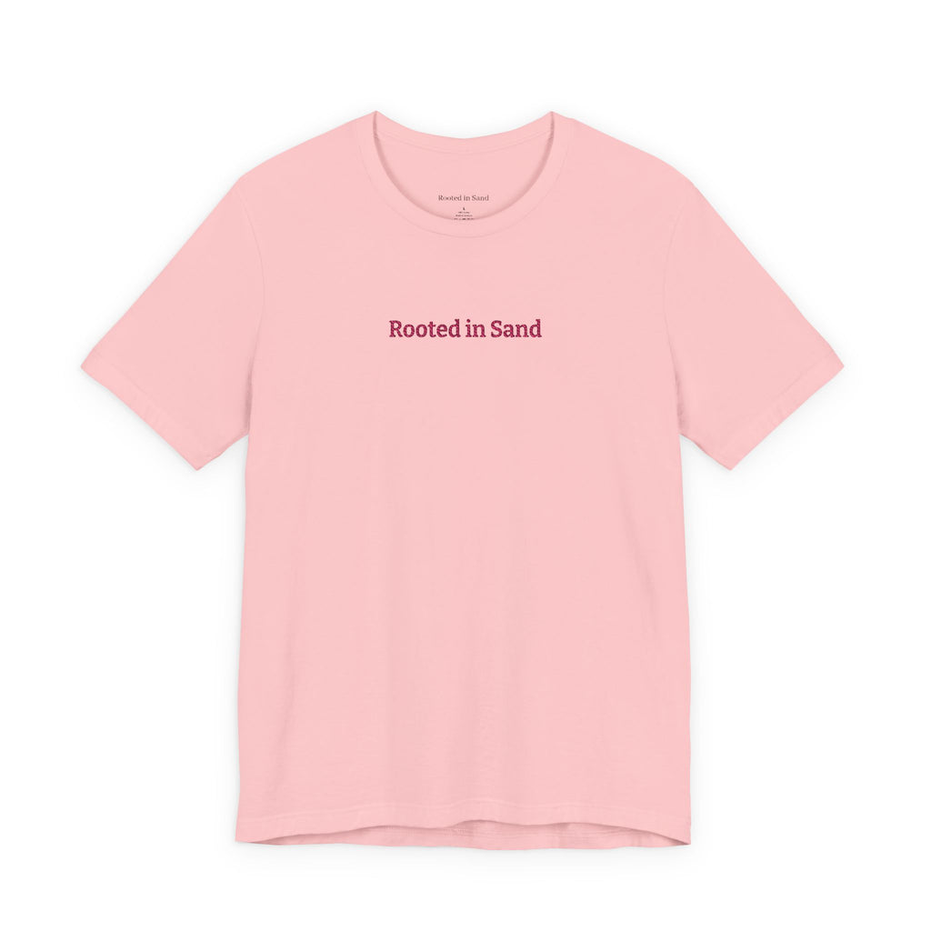 Rooted in Sand Embroidered Pink T-Shirt