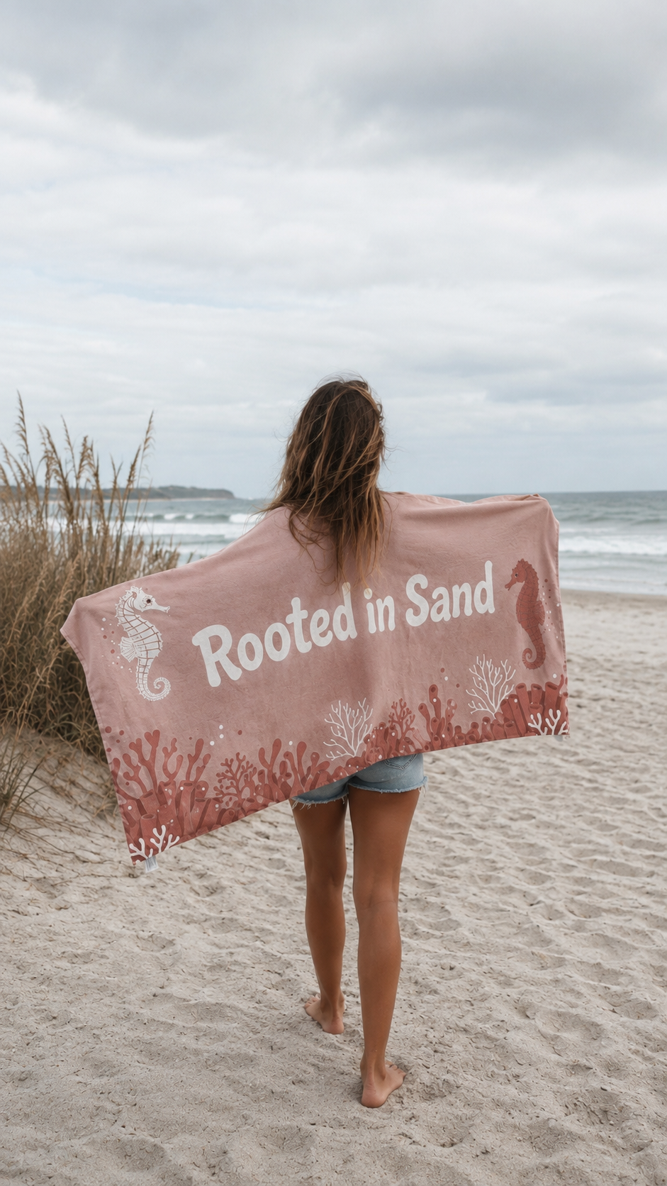Rooted in Sand Sea Horse Beach Towel