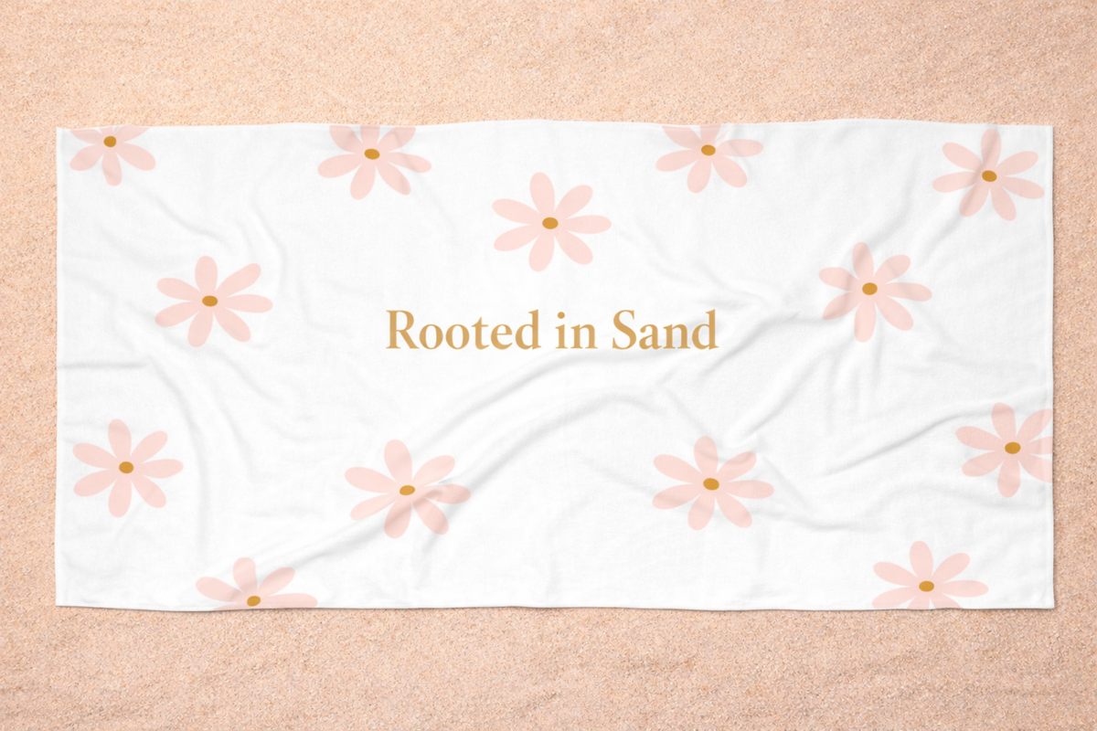 Rooted in Sand Floral Beach Towel