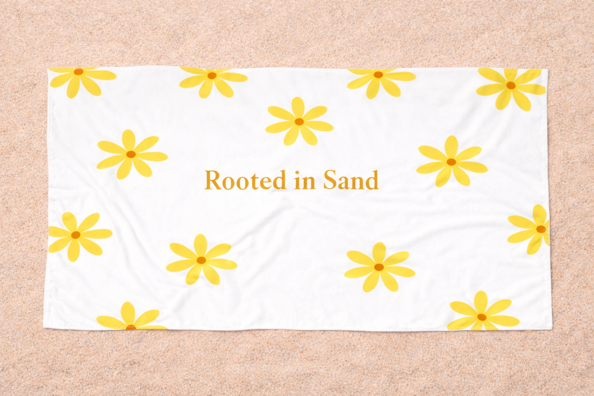Rooted in Sand Yellow Dune Daisy Beach Towel