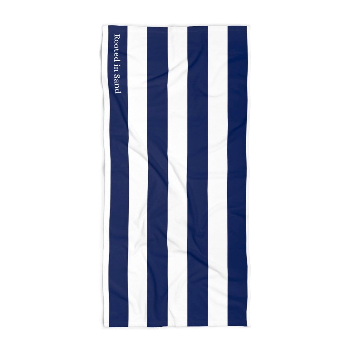 Rooted in Sand Navy Striped Beach Towel